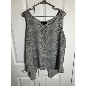 Attention Gray & Black Snake Print Tank Top XL